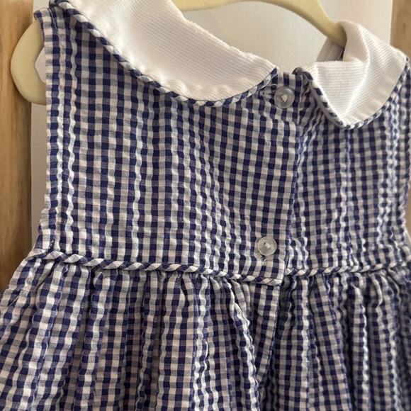 Blue and White Gingham Watermelon Dress and Bloomers - Picture 5 of 8